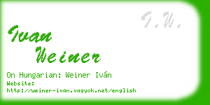 ivan weiner business card